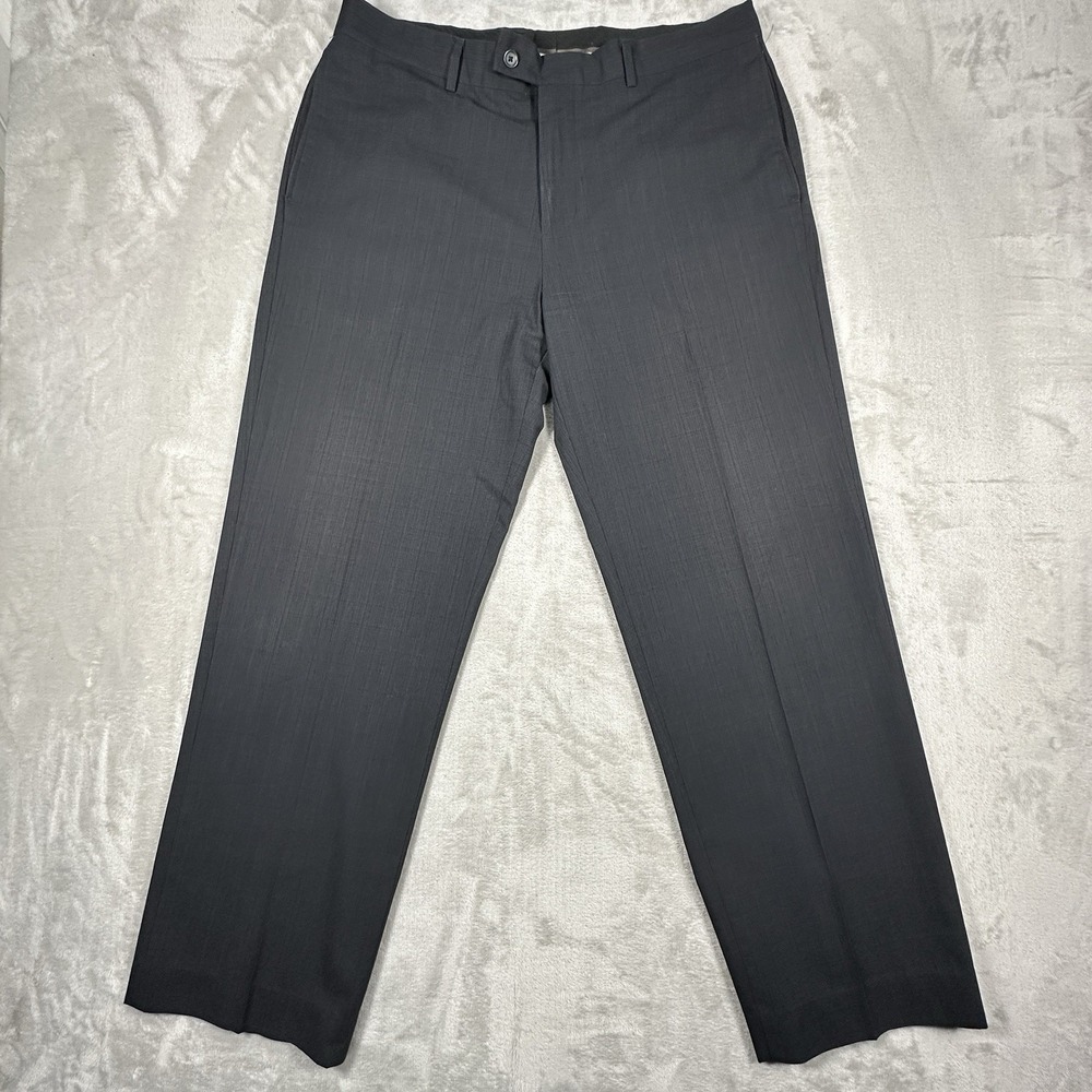 Alexander Julian Colours Mens Black Dress Pants Size 36x32 Slacks Trousers Work